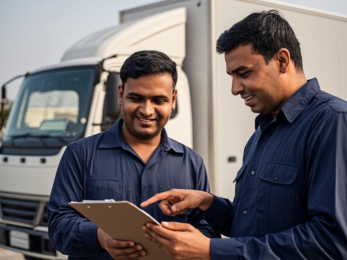 Ranchi Gupta Packers and Movers operations team planning a relocation with a checklist beside a cargo truck